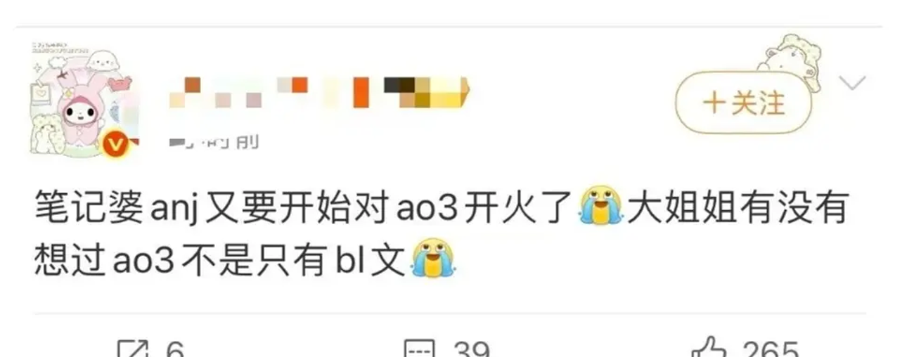 图1.1腐人(左一)正在利用AO3对女频进行无端造谣(男同不是女频)